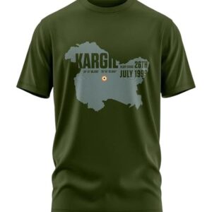 Aero Armour KARGIL MAP Printed Men's Military Cotton T-Shirt | Round Neck Half Sleeve Tshirt