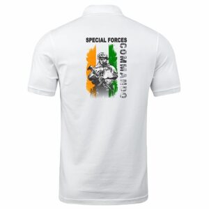 Robotux Special Force Commando Army Design Print Polo T Shirt White Regular FIT